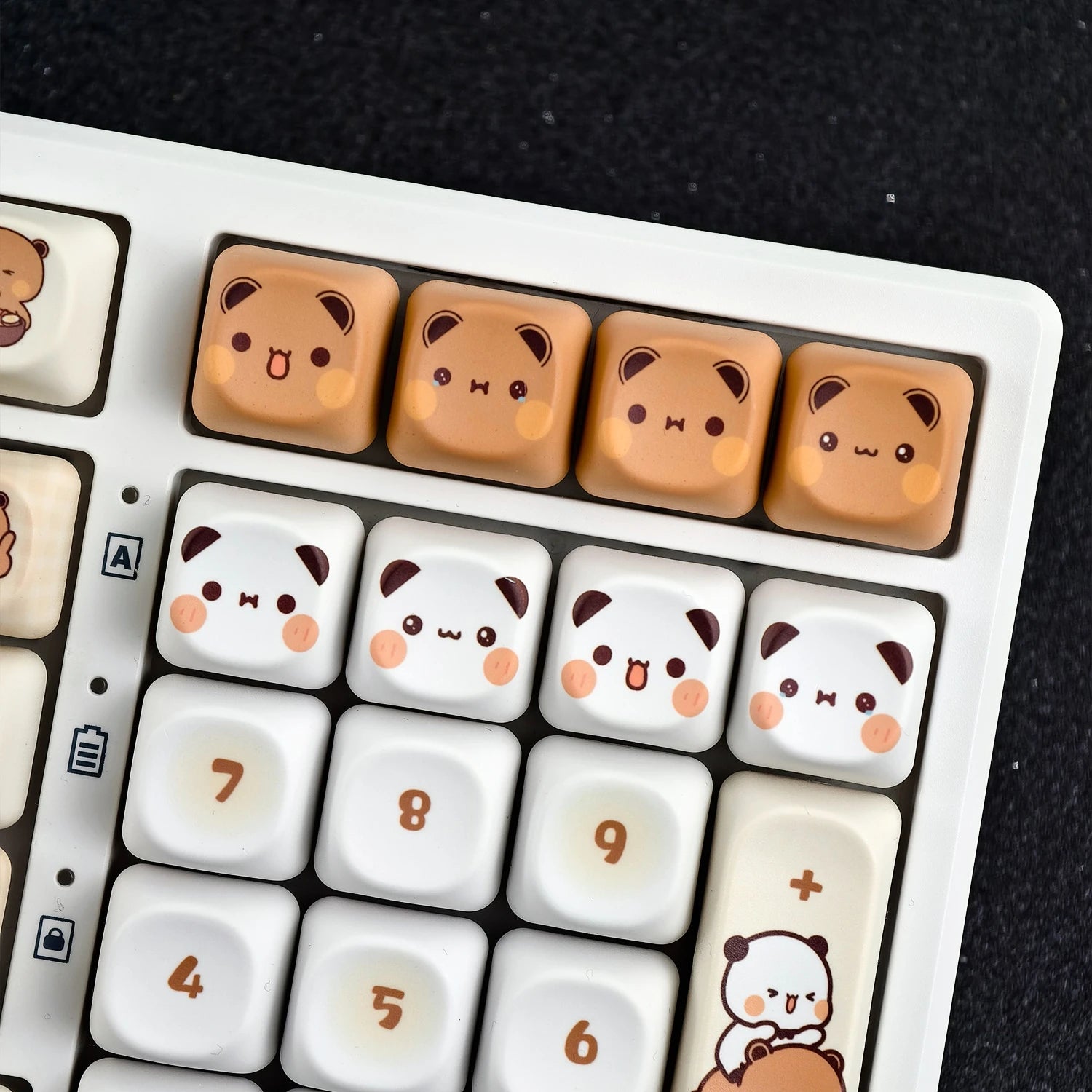 Bubu Dudu Keycap Set White & Brown (8 Keys)