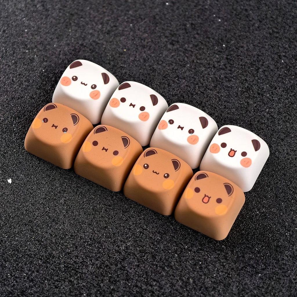 Bubu Dudu Keycap Set White & Brown (8 Keys)