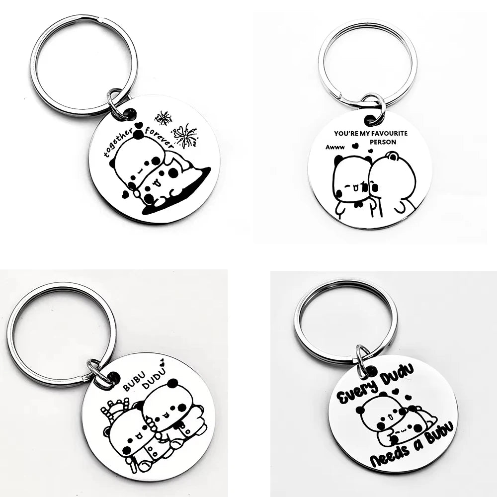 Bubu & Dudu Stainless Keychain