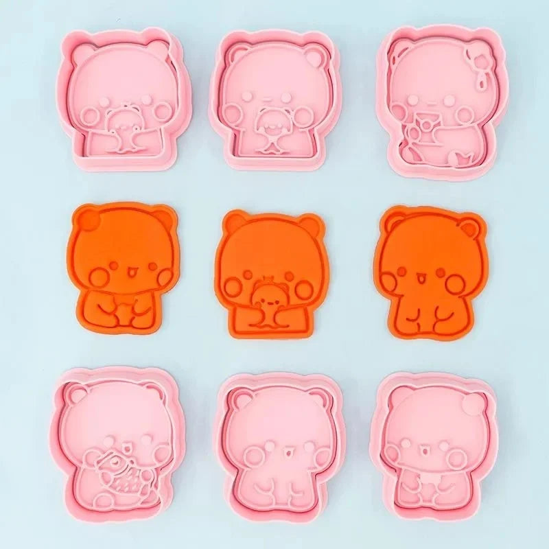 Bubu & Dudu Cookie Cutters – Kawaii Panda Bear Baking Molds