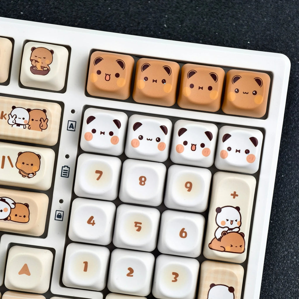 Bubu Dudu Keycap Set White & Brown (8 Keys)