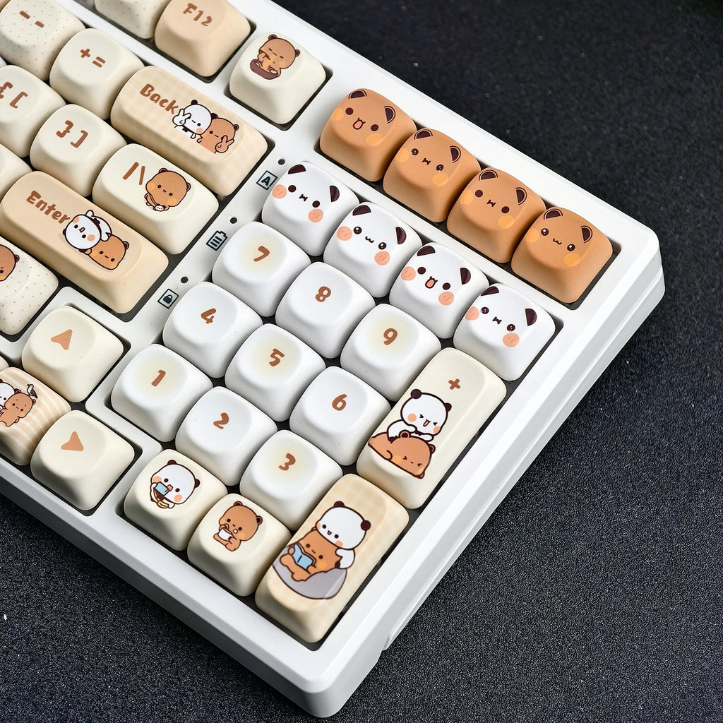 Bubu Dudu Keycap Set White & Brown (8 Keys)